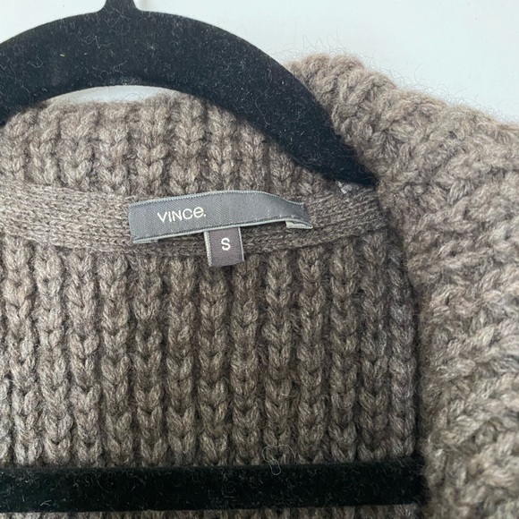 VINCE Size S Gray Honeycomb Yak Wool Sweater Cardigan Jacket MSRP $485 - Picture 6 of 12